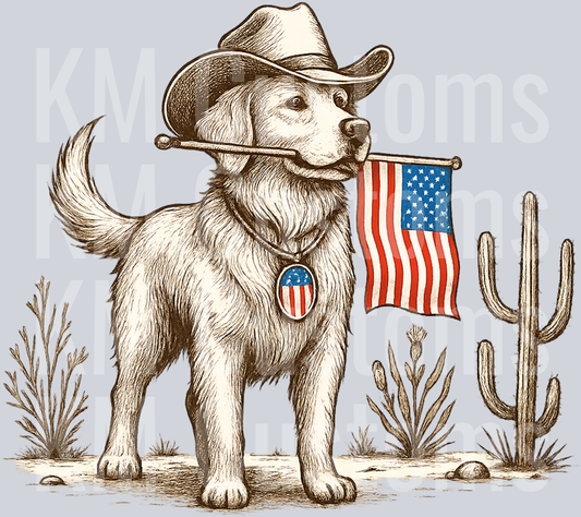 Cowboy Dog in the Desert