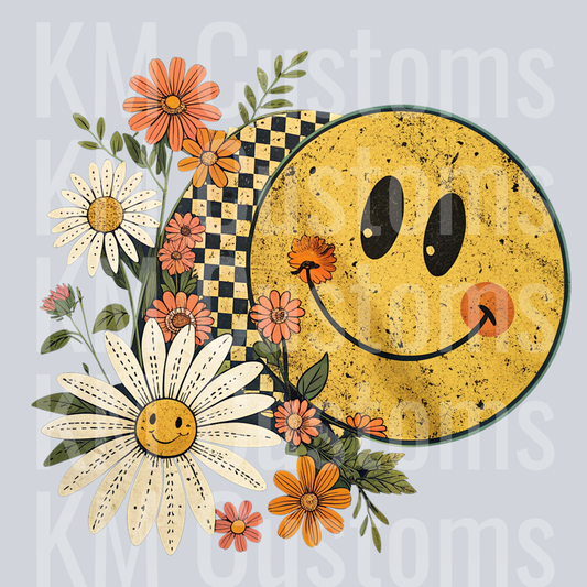 Floral Fall Smiley Face