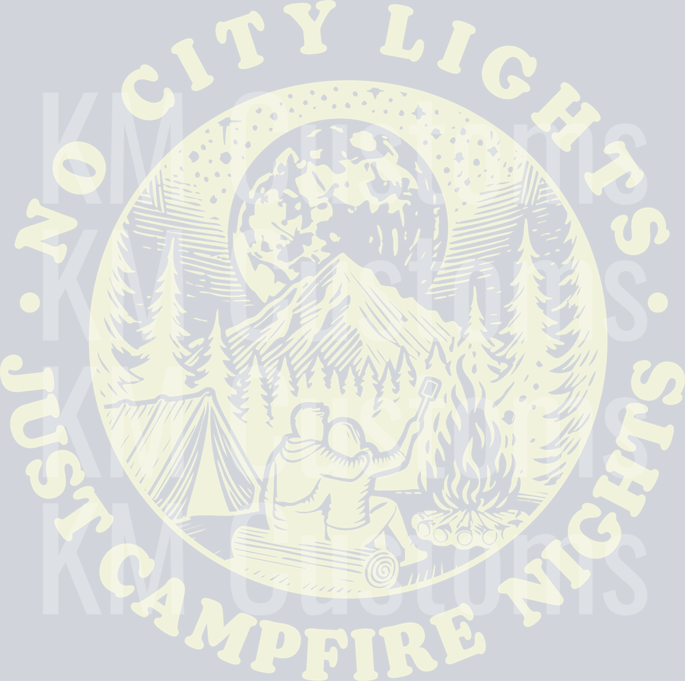 No city lights just campfire lights