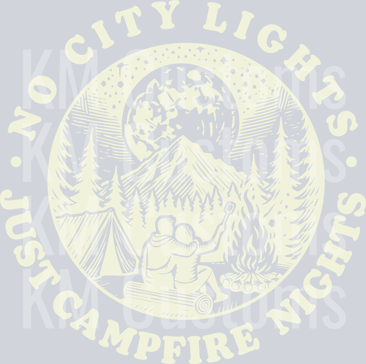 No city lights just campfire lights