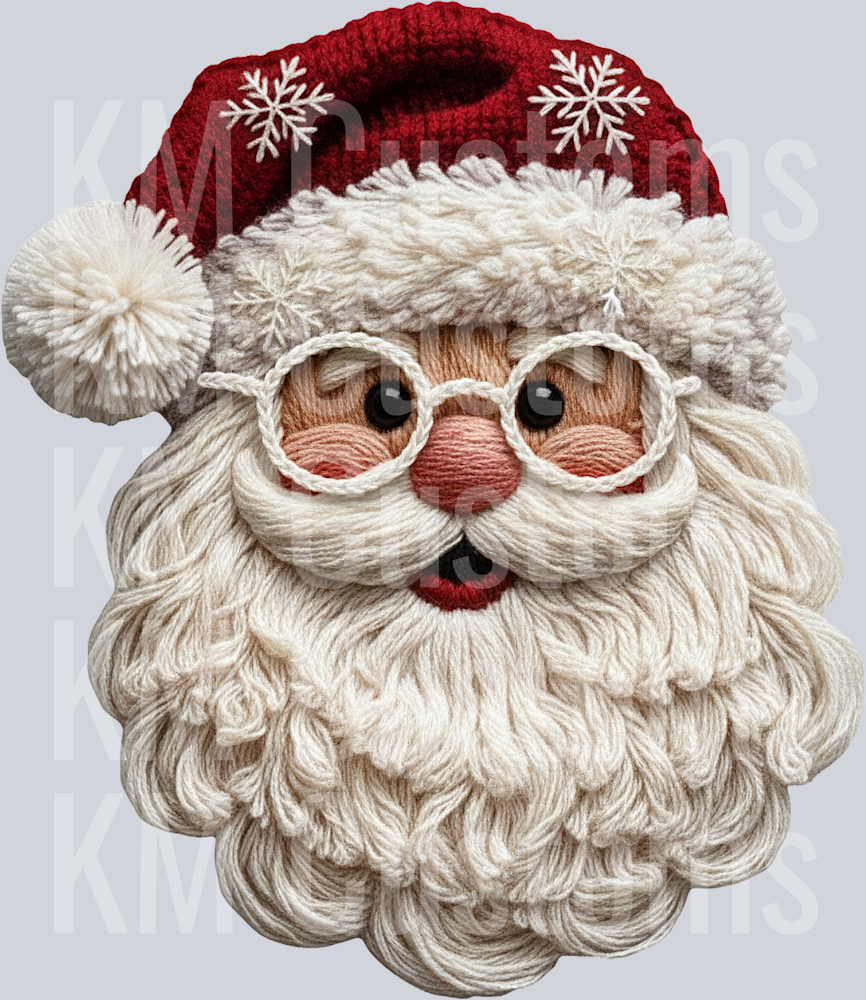 Crochet Yarn Santa DTF Transfer