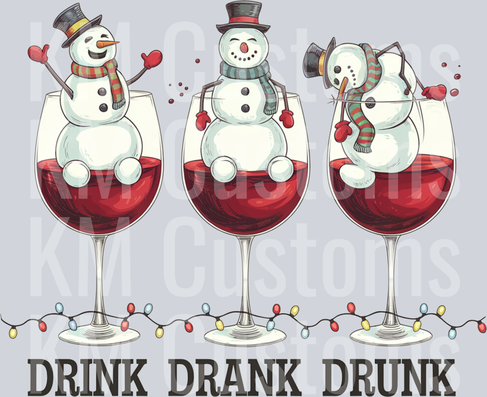 Christmas Wine Glasses DTF Transfer