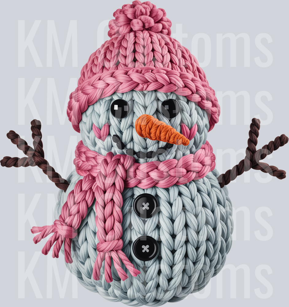 Faux Yarn Snowman DTF Transfer