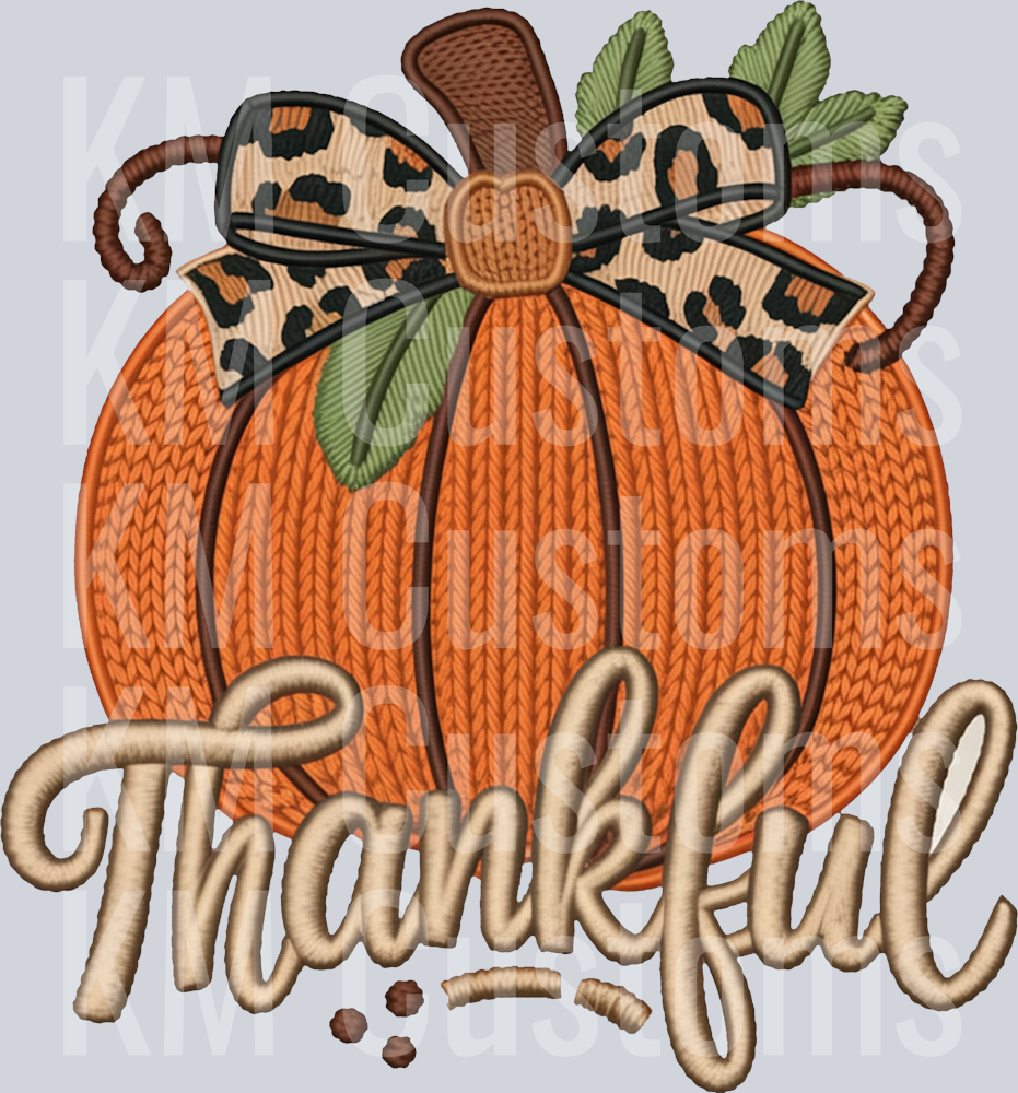 Thankful Pumpkin - Faux Crochet DTF Transfer