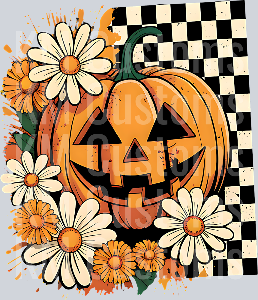 Floral Fall Pumpkin DTF Transfer