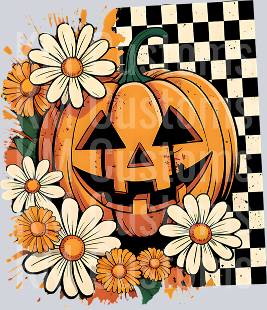 Floral Fall Pumpkin DTF Transfer