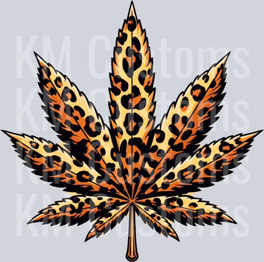 Cheetah print pot leaf