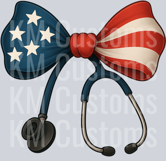 Coquette Patriotic Nurse Bow