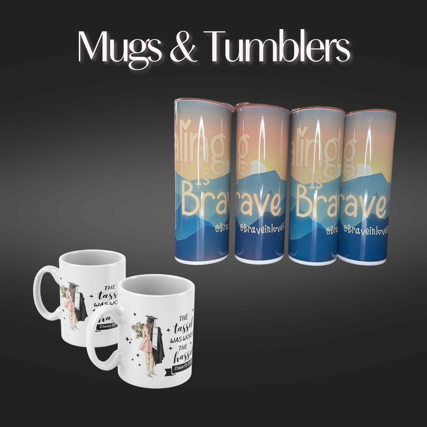 Custom Sublimation Prints for mugs and tumblers