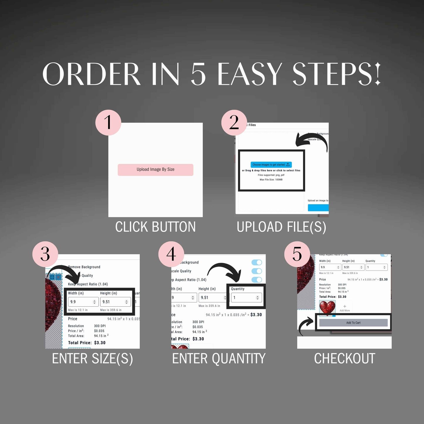 How to order Easy Order DTF transfers