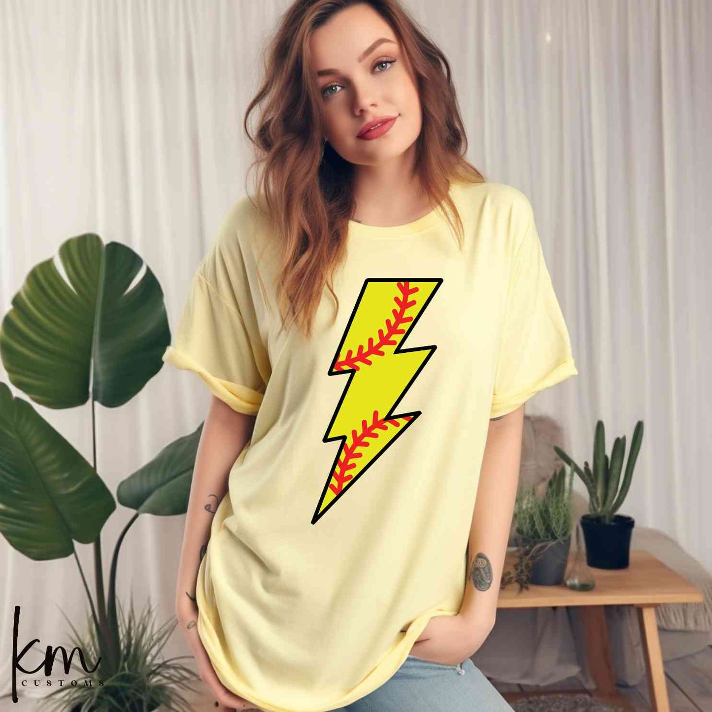 Softball Lightning Bolt