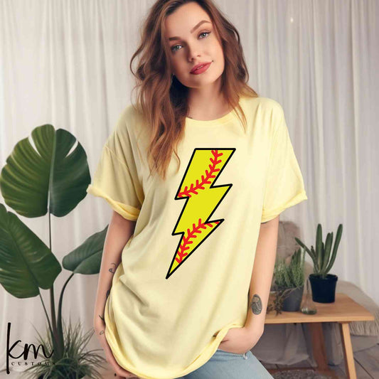 Softball Lightning Bolt
