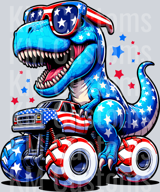 T-Rex Riding Monster Truck