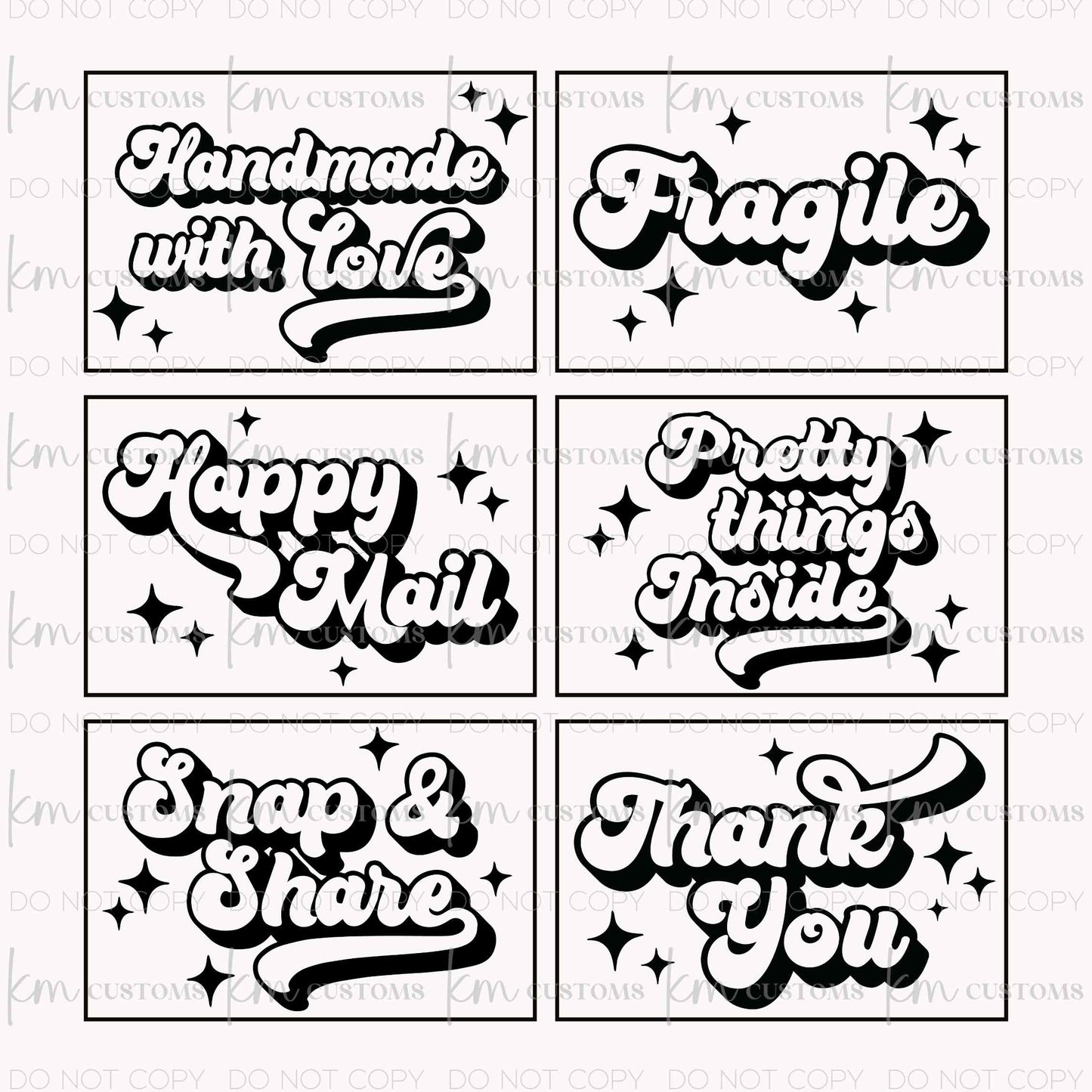 Retro Packaging Stickers - 100 Count