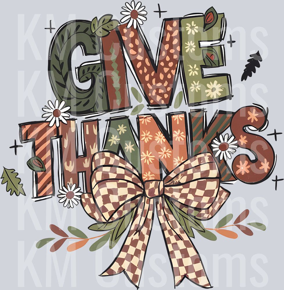 Give Thanks DTF Transfer