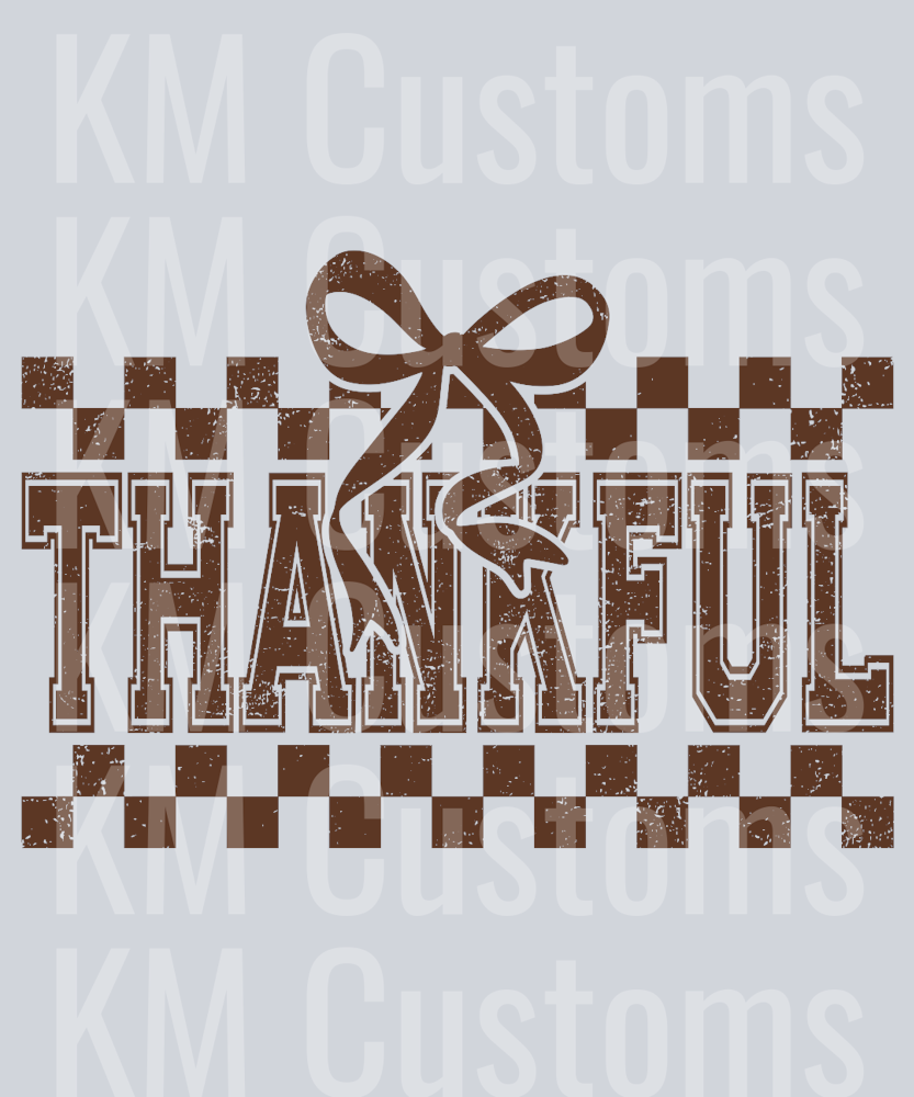 Thankful Checkered DTF Transfer