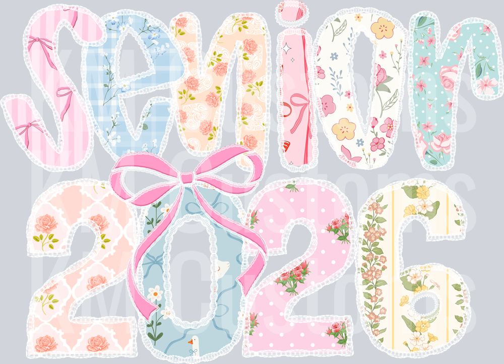 Preppy Floral Senior 2026 DTF Transfer