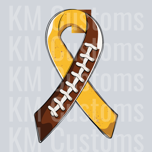 Gold Football Ribbon DTF Transfer