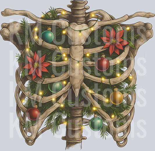 Christmas Ribcage DTF Transfer