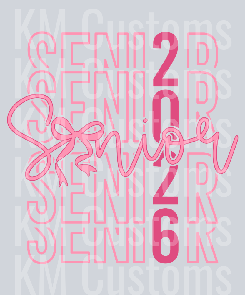 Senior 2026 - Pink Stacked DTF Transfer