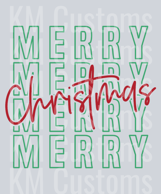 Merry Merry Christmas DTF Transfer