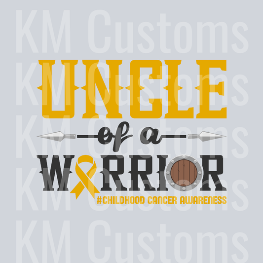 Uncle Of A Warrior Childhood Cancer DTF Transfer