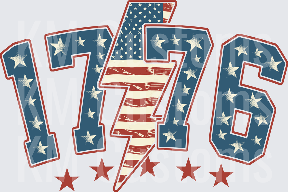 1776 Lightning Bolt - Raw Image