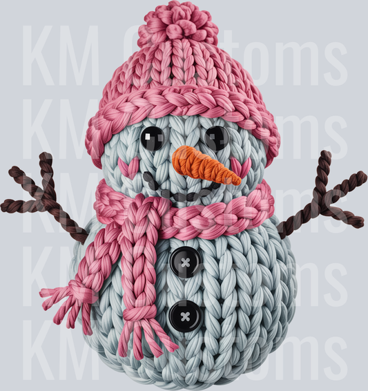 Faux Yarn Snowman DTF Transfer