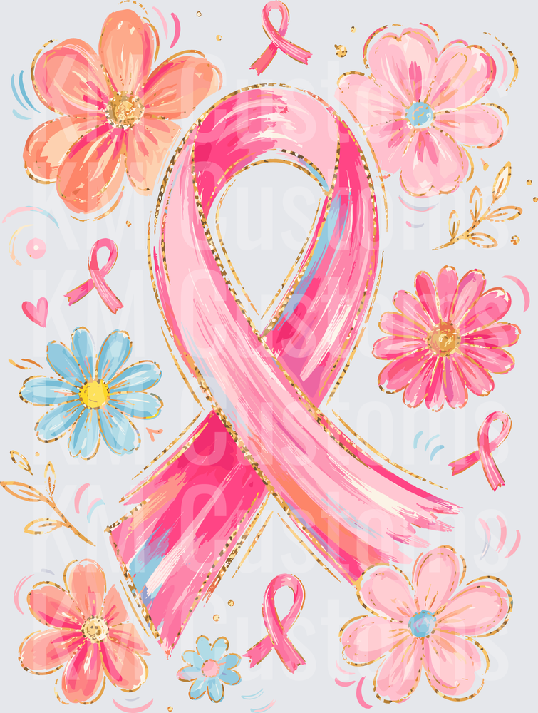 Floral Pink Ribbon