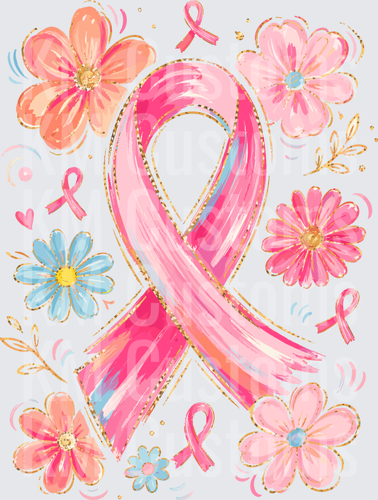 Floral Pink Ribbon