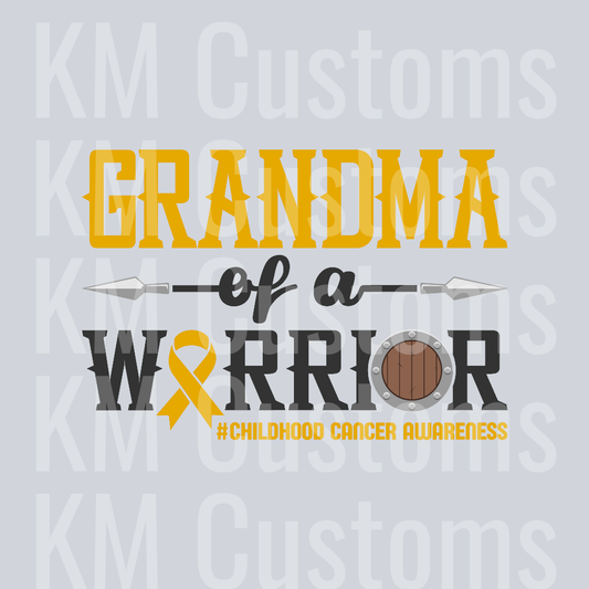 Grandma Of A Warrior Childhood Cancer DTF Transfer