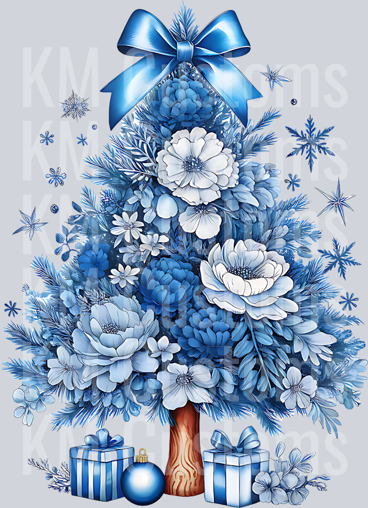 Chinoiserie Christmas Tree DTF Transfer
