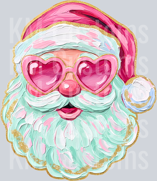 Paint Brushstroke Santa DTF Transfer
