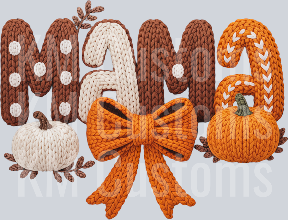 Mama - Faux Crochet DTF Transfer