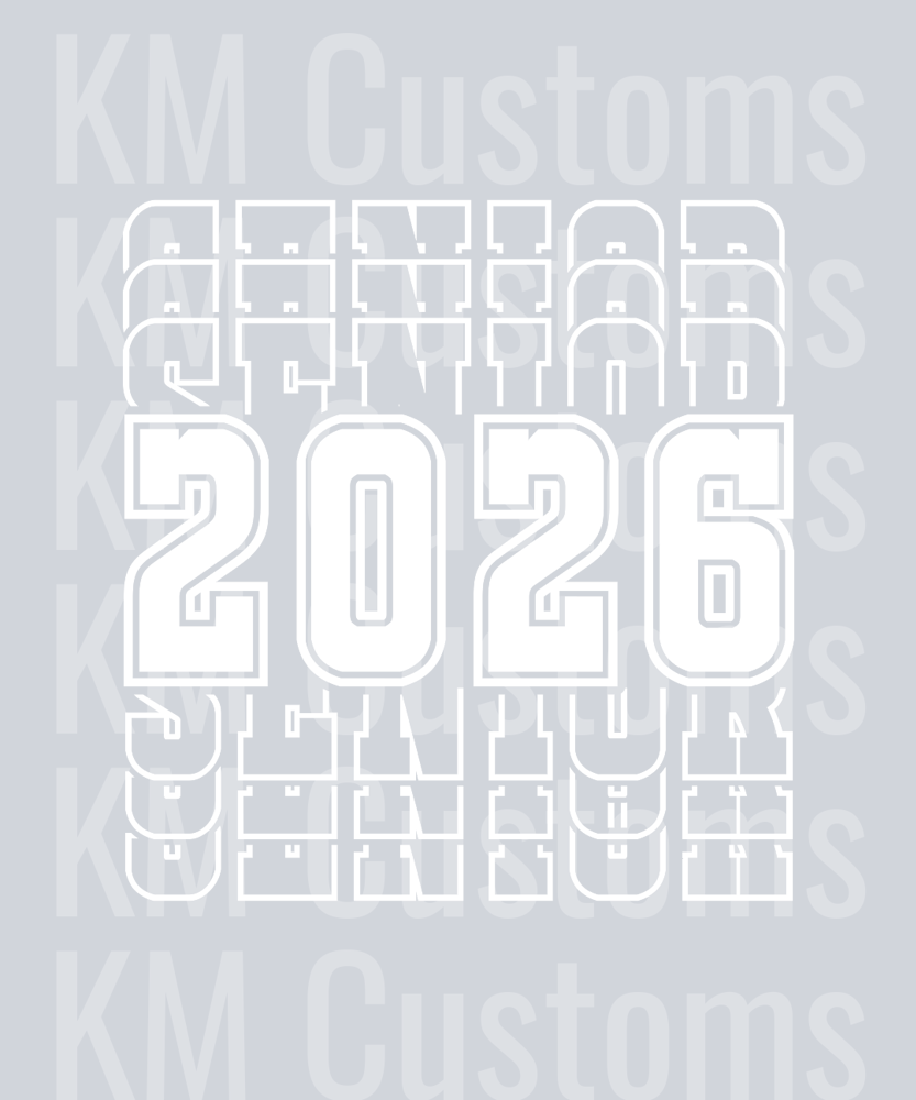 Senior - Stacked White DTF Transfer