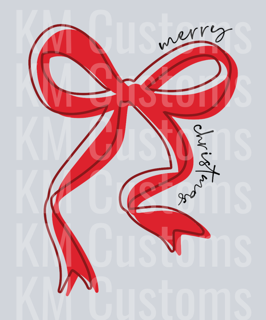 Merry Christmas Bow DTF Transfer