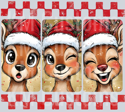 Preppy Reindeer Christmas DTF Transfer