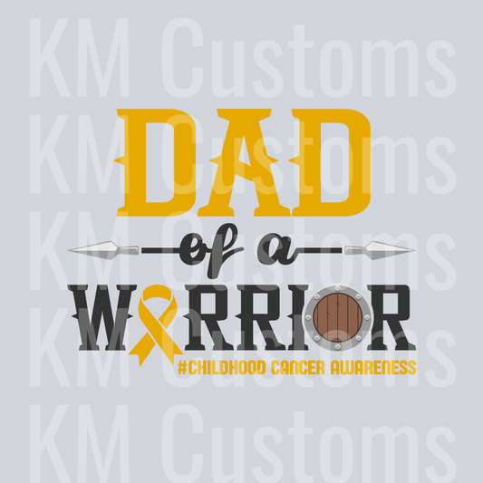 Dad Of A Warrior Childhood Cancer DTF Transfer