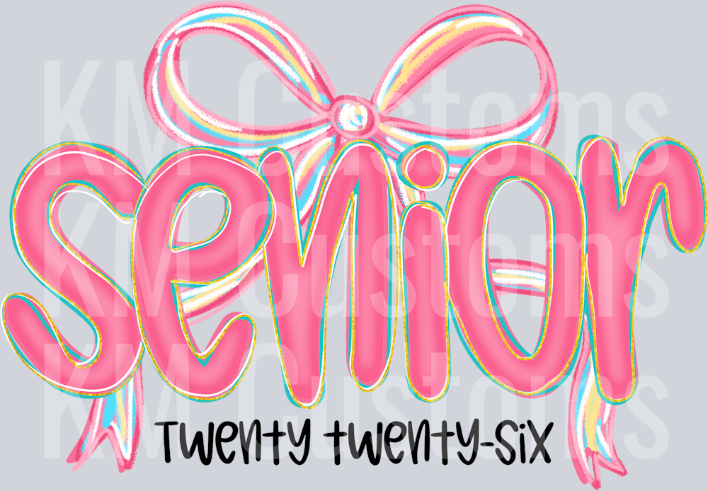 Senior 2026 - Preppy Bow DTF Transfer
