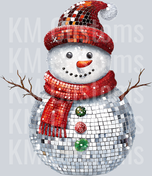Disco Snowman DTF Transfer