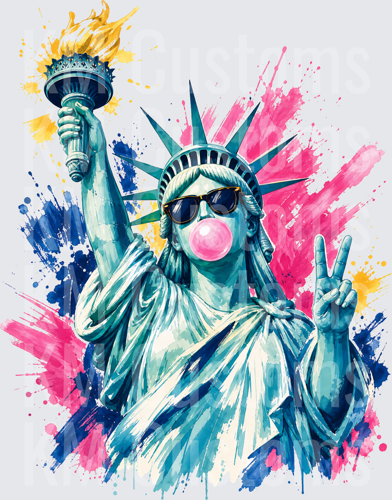Statue of Liberty Blowing Bubble