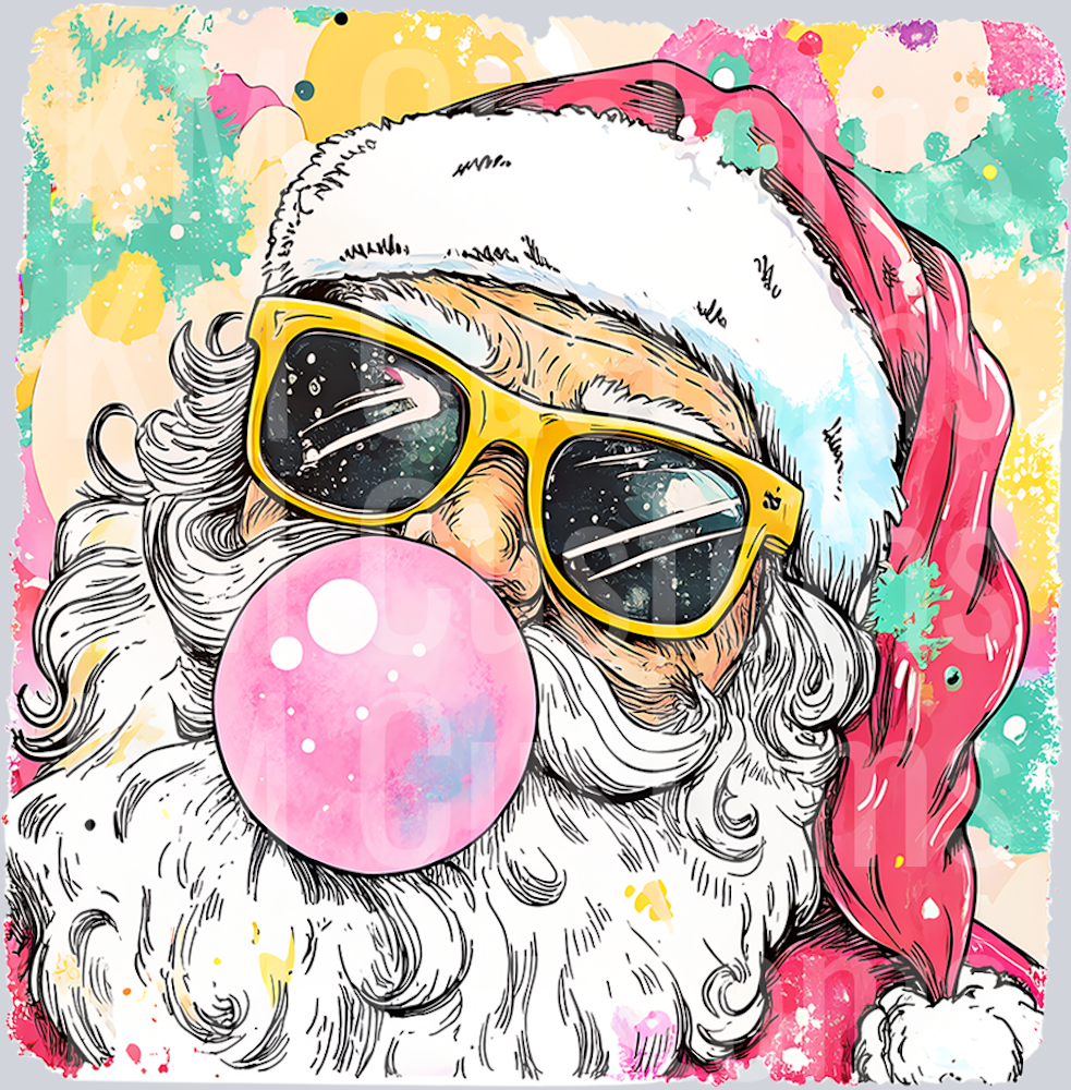 Retro Bubble Gum Santa