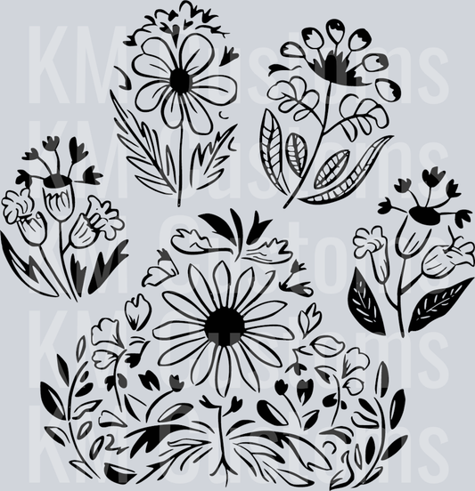 Floral Dog Print