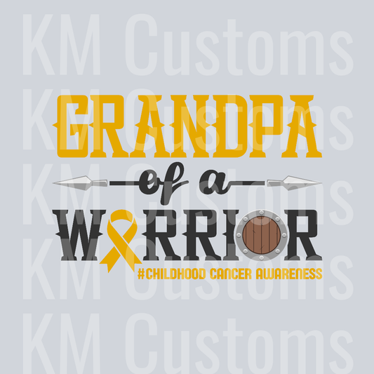 Grandpa Of A Warrior Childhood Cancer DTF Transfer