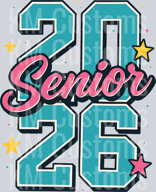 Senior 2026 - Stars DTF Transfer